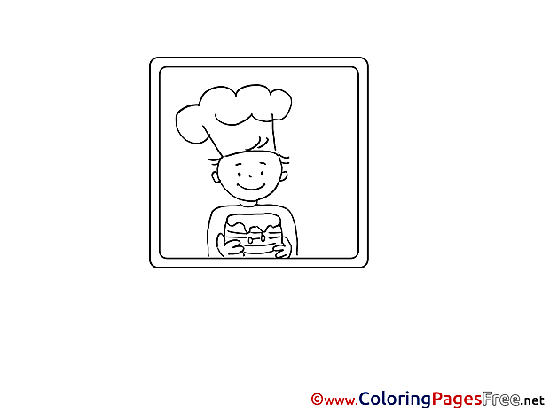 Free printable Cook Coloring Sheets