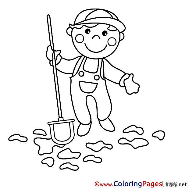 Gardener Children download Colouring Page