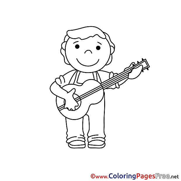 Guitarist Colouring Sheet download free