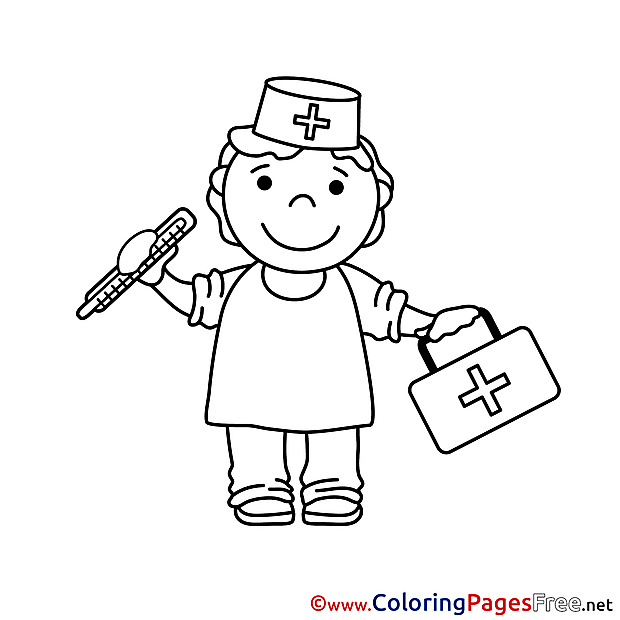 Health Worker download printable Coloring Pages