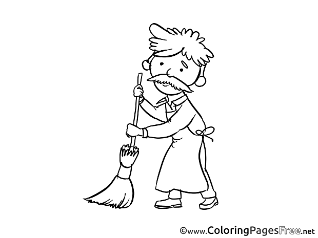 Janitor download printable Coloring Pages