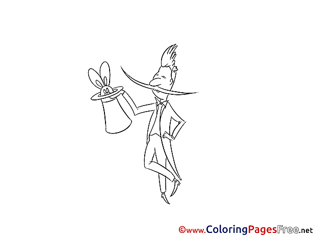 Magician Kids Invitation Coloring Pages