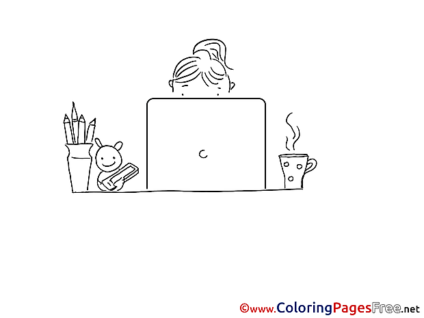 Office Worker Children Coloring Pages free