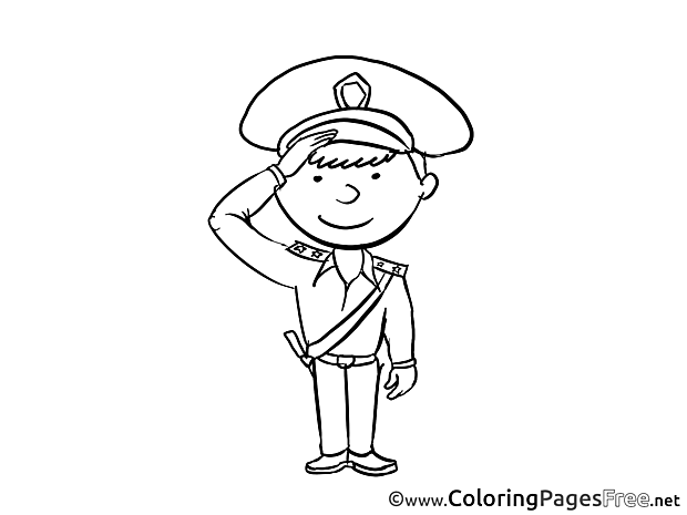 Officer Invitation free Coloring Pages