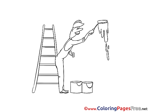 Painter printable Coloring Pages Invitation