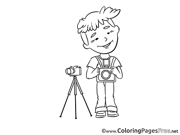Photographer free Invitation Coloring Sheets