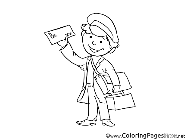 Postman Coloring Sheets download free