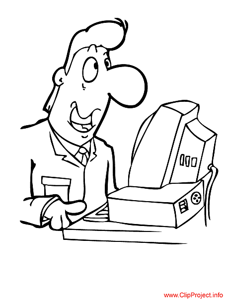 Programmer cartoon - work coloring pages