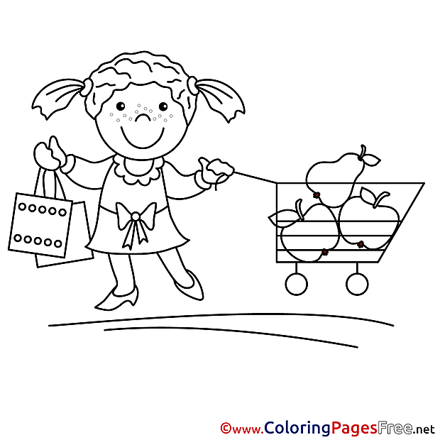 Shopping for free Coloring Pages download Girl