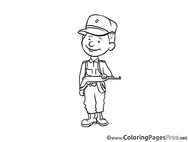 Soldier Kids Invitation Coloring Page