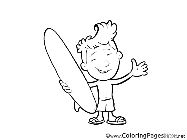 Surfer for Children free Coloring Pages