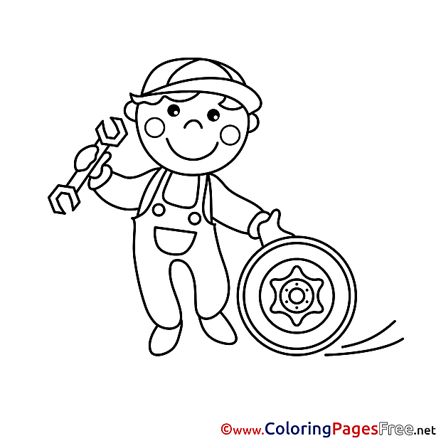 Technician Colouring Page printable free