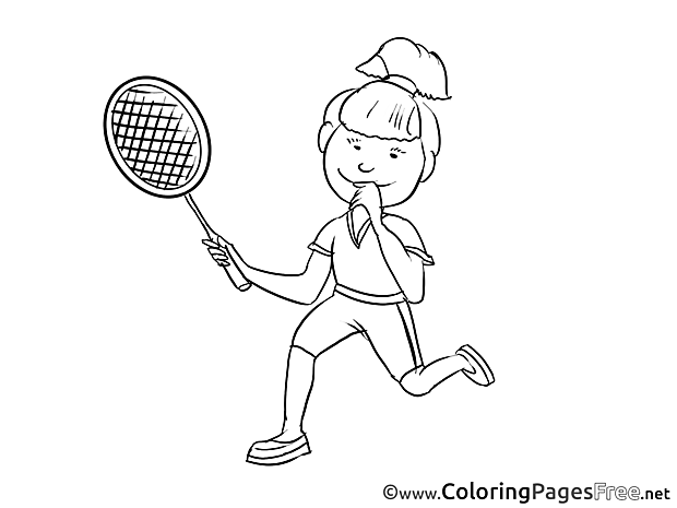 Tennis Player Children Coloring Pages free