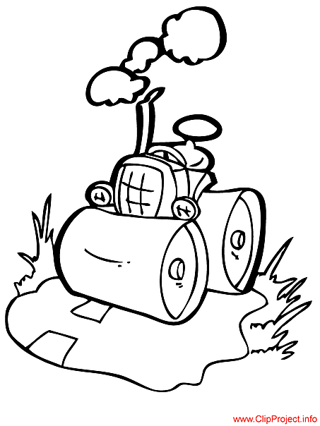 Tractor cartoon - work coloring pages