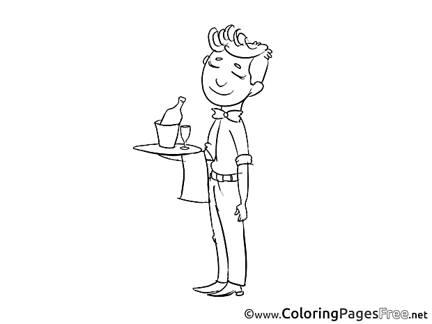 Waiter download Invitation Coloring Pages