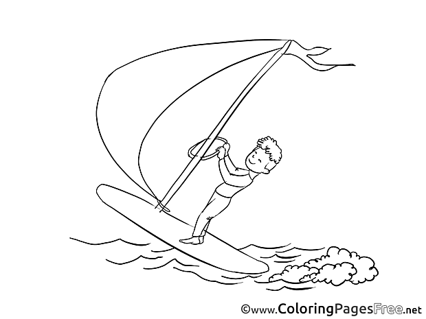 Windsurfer Coloring Pages for free