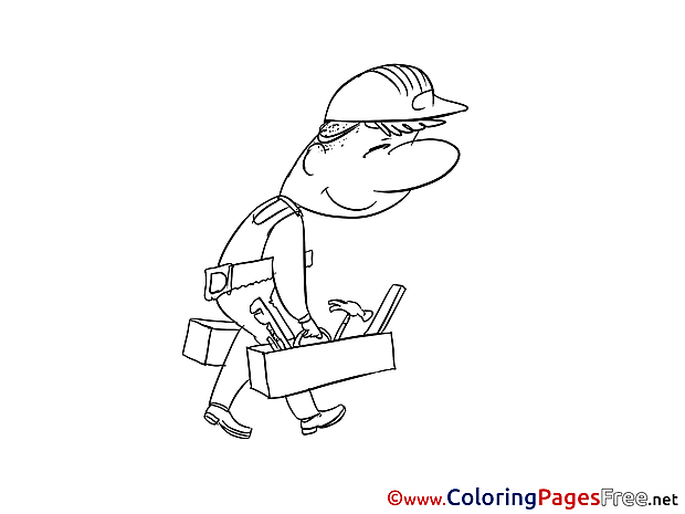 Worker Colouring Sheet download Invitation