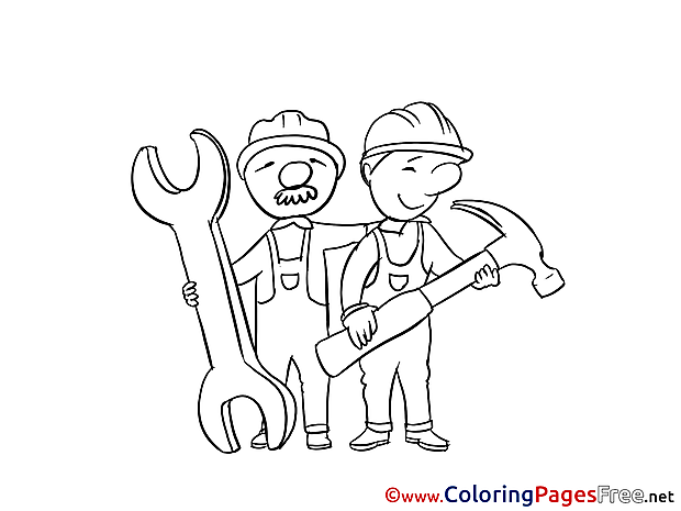 Workers download printable Coloring Pages