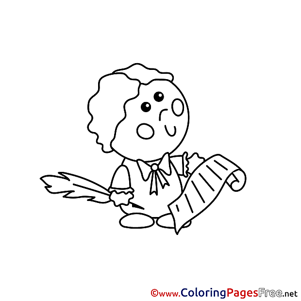 Writer Children Coloring Pages free