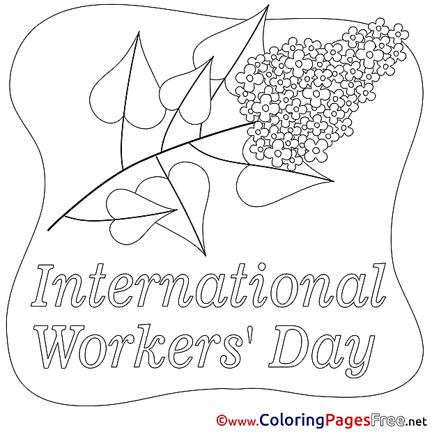 Flower free Workers Day Coloring Sheets