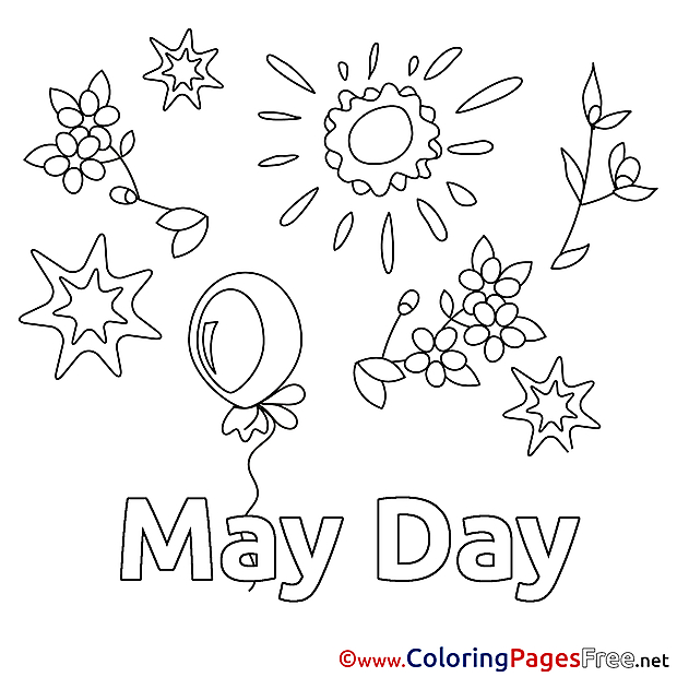 Holiday Colouring Sheet download Workers Day