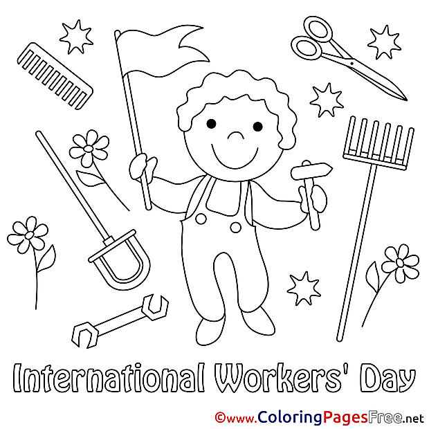 Man Workers Day Coloring Pages download