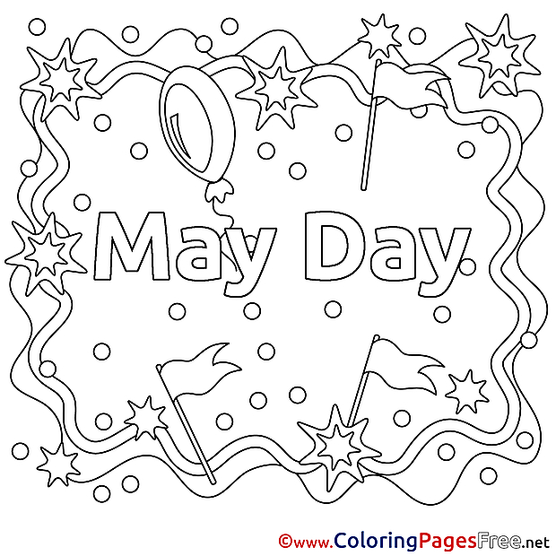 May Day Kids Workers Day Coloring Page