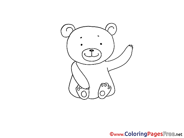 Bear download Colouring Sheet free