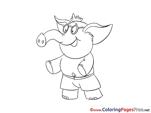 Elephant Coloring Pages free for Children