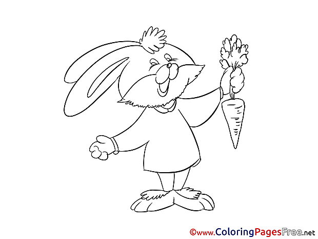 Hare Carrot printable Coloring Pages for free