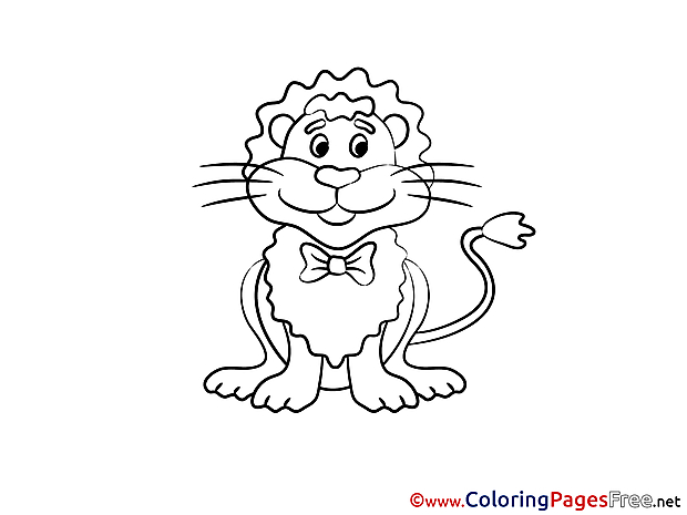 Lion printable Colouring Page for Kids