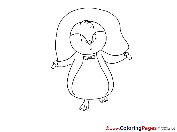 Penguin jumps  download Coloring Pages for Kids