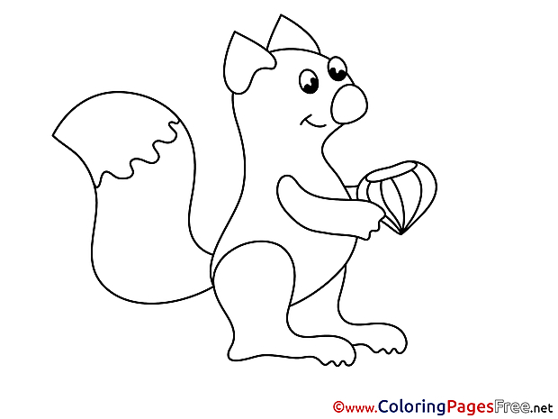 Squirrel Colouring Page printable free