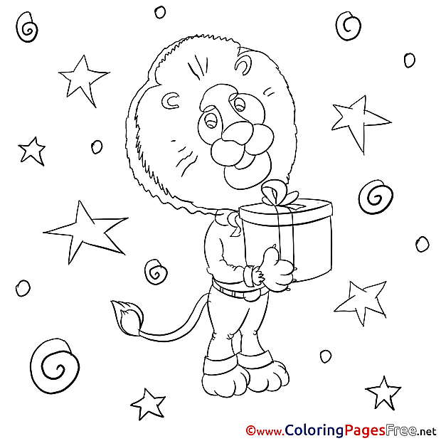 Stars Lion Coloring Pages free for Children