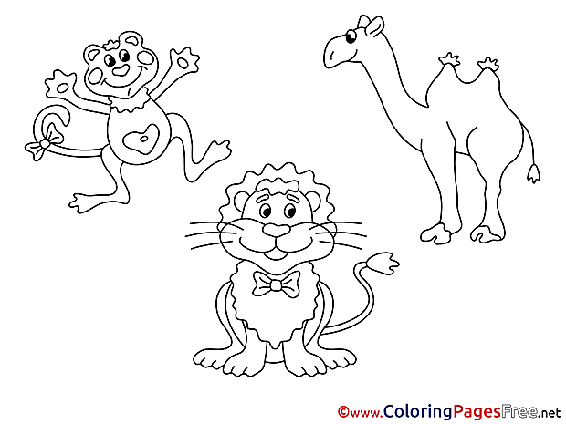Zoo Animals download Colouring Page for Children