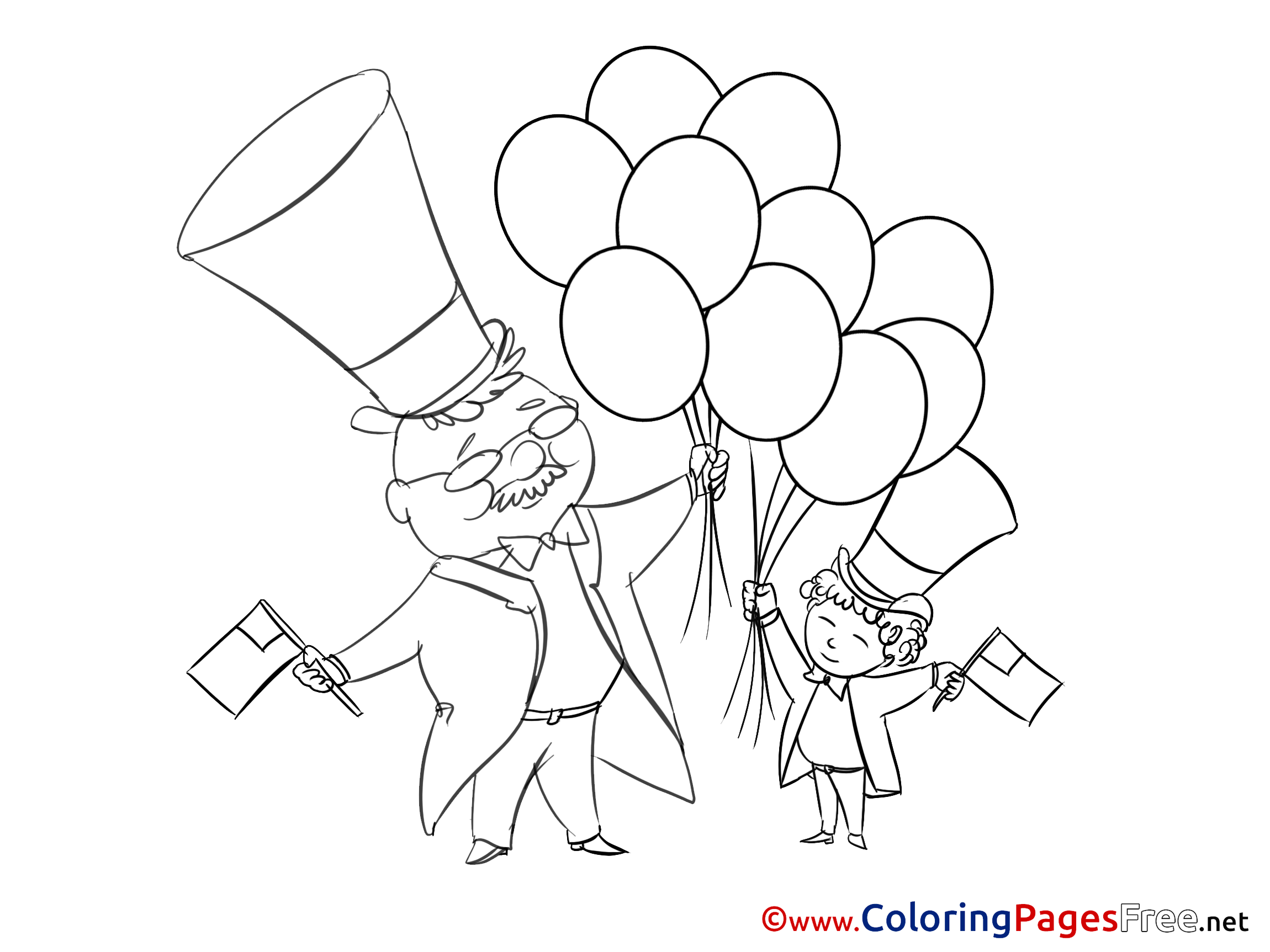 Baloon Printable Coloring Pages For Free 4th Of July
