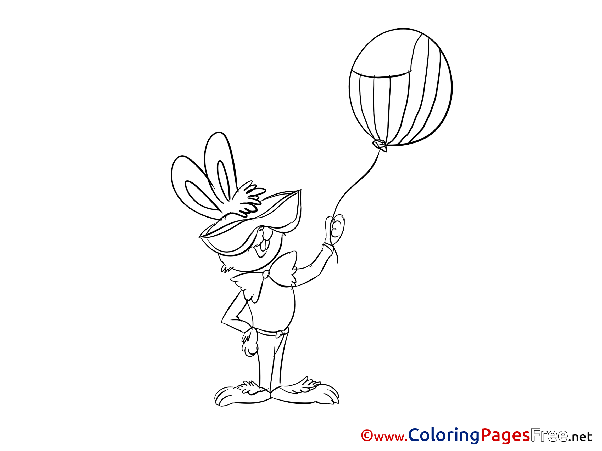 Hare 4th Of July For Children Free Coloring Pages