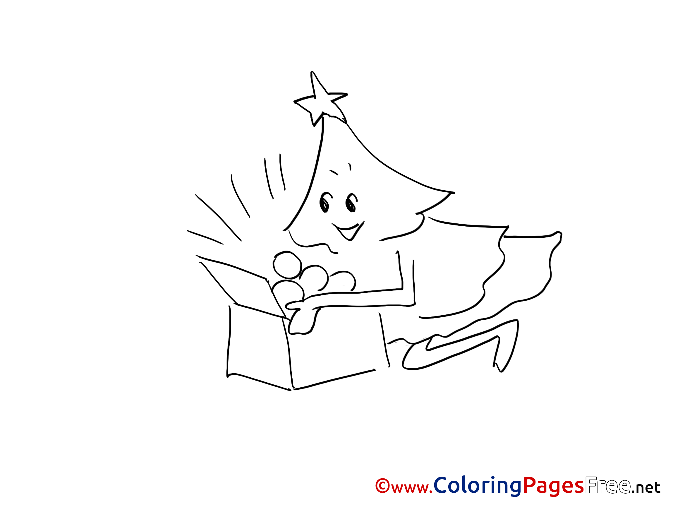 Advent Coloring Pages Free Christmas Tree