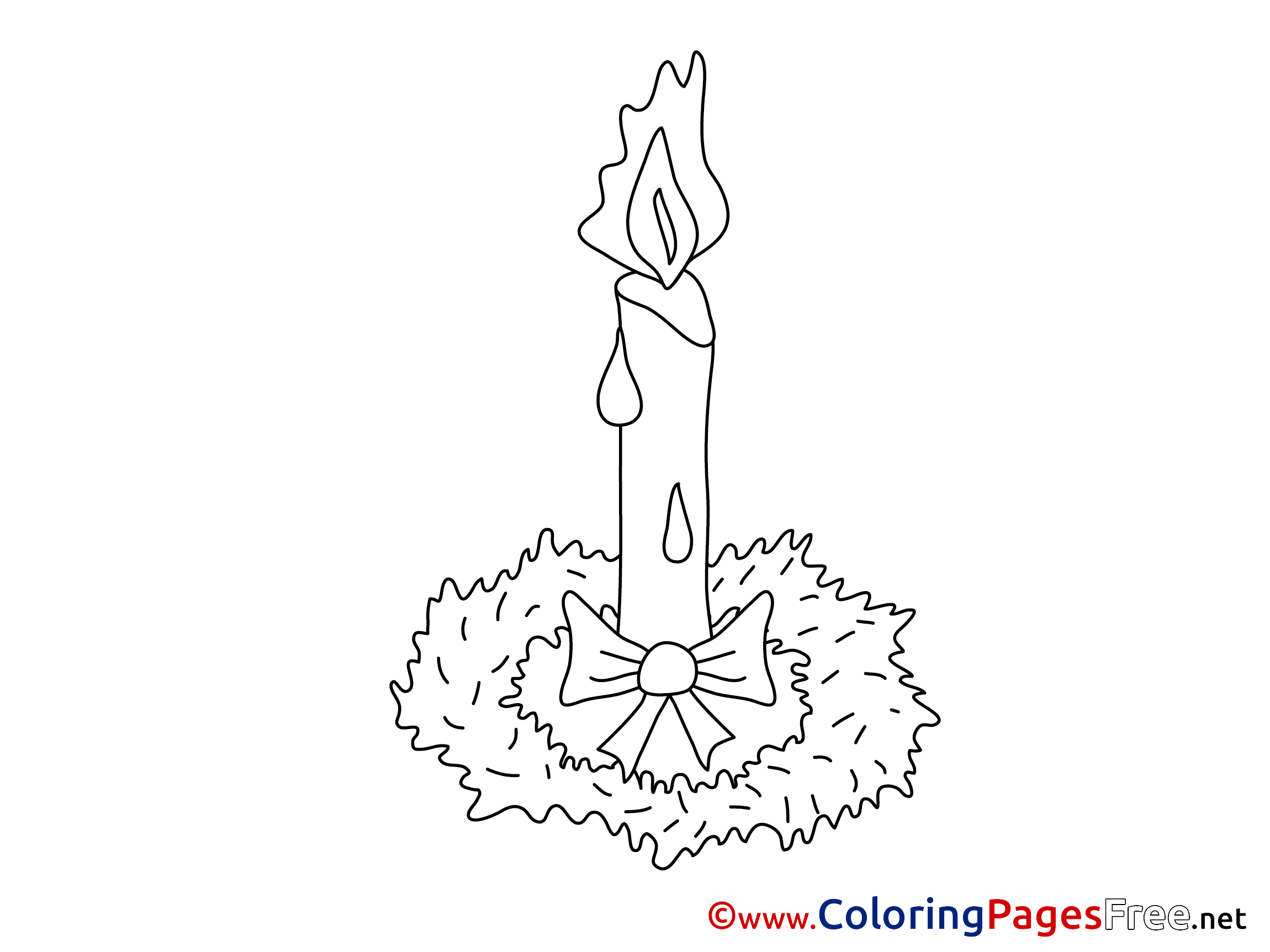Flame Advent Coloring Pages free Candle