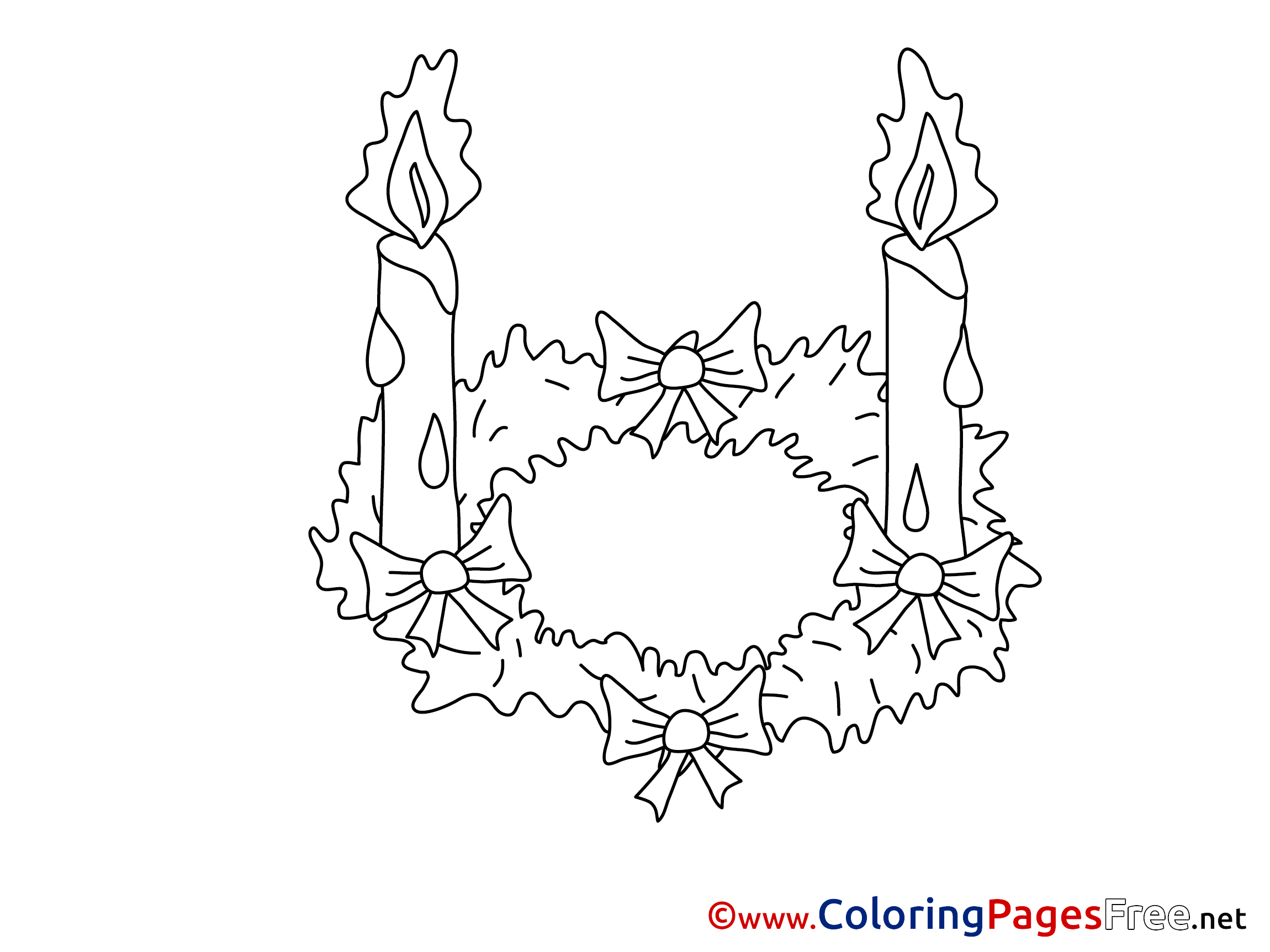 Download Flame free Colouring Page Advent Candle