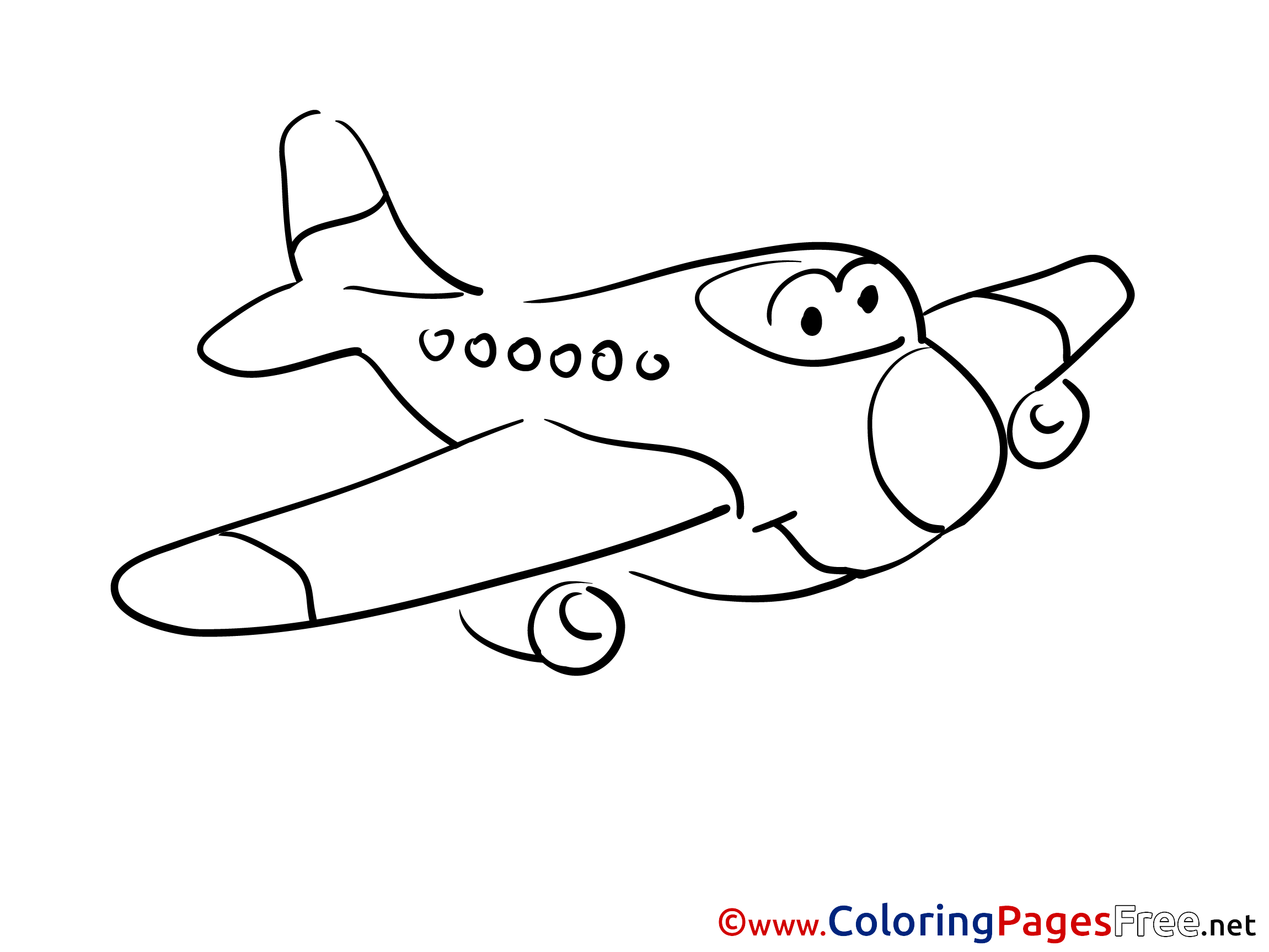 Kids Airplane Free Coloring Pages Printable