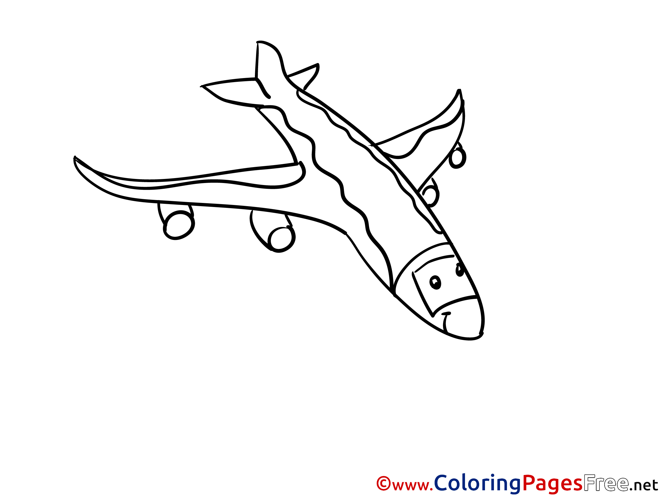 Tour plane Colouring Page printable free