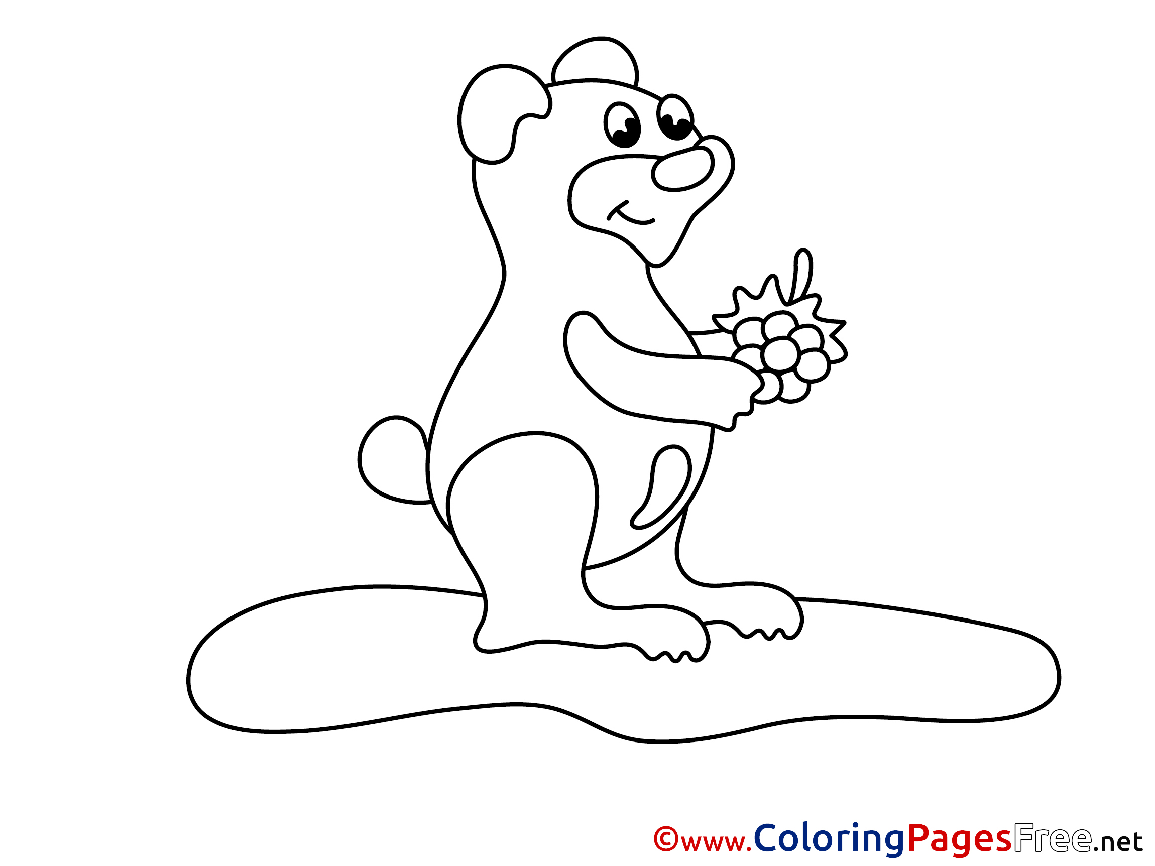 For free Bear Coloring Pages download