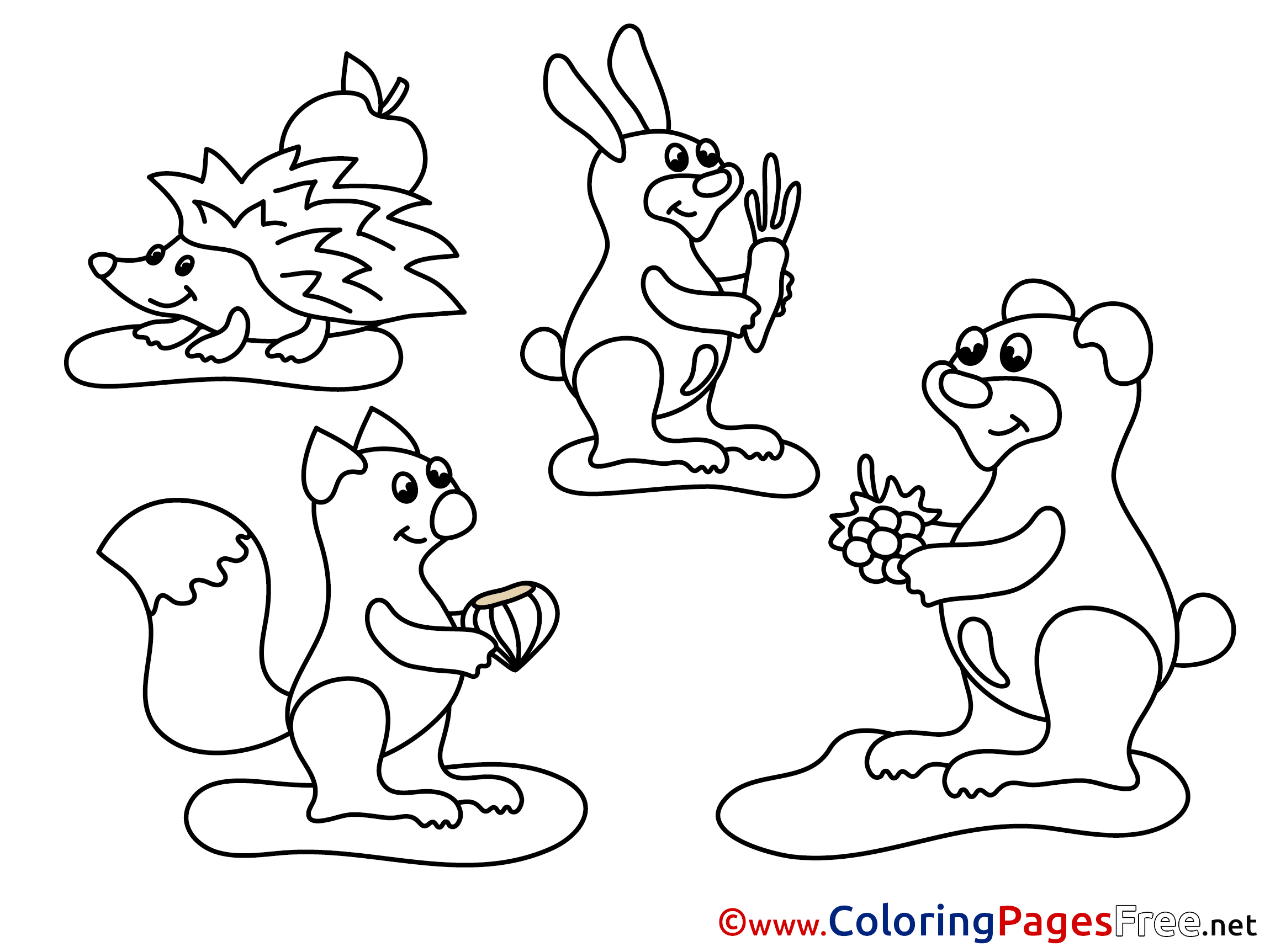 Forest Animals Colouring Page Download
