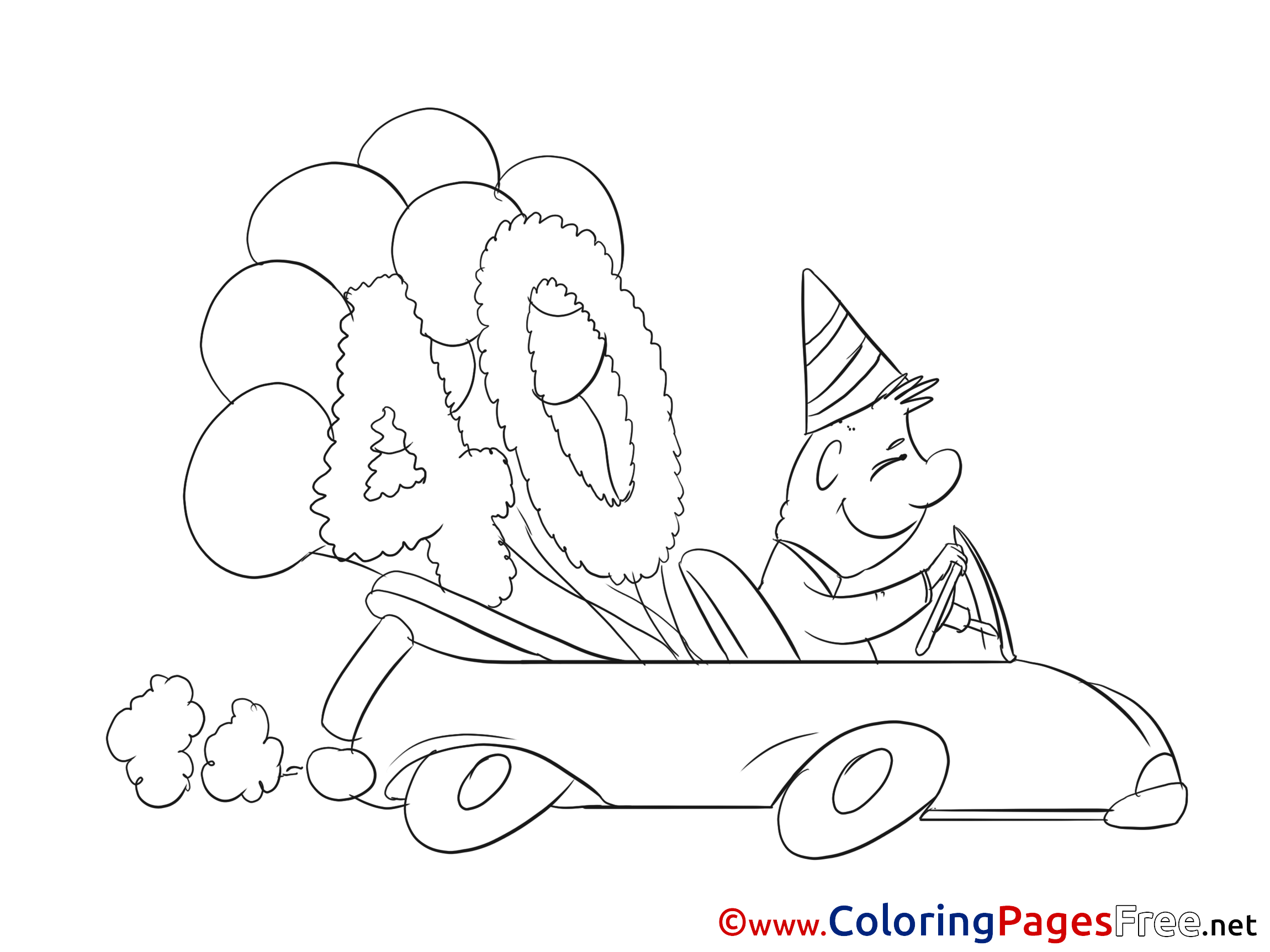 40 Years free Colouring Page Birthday