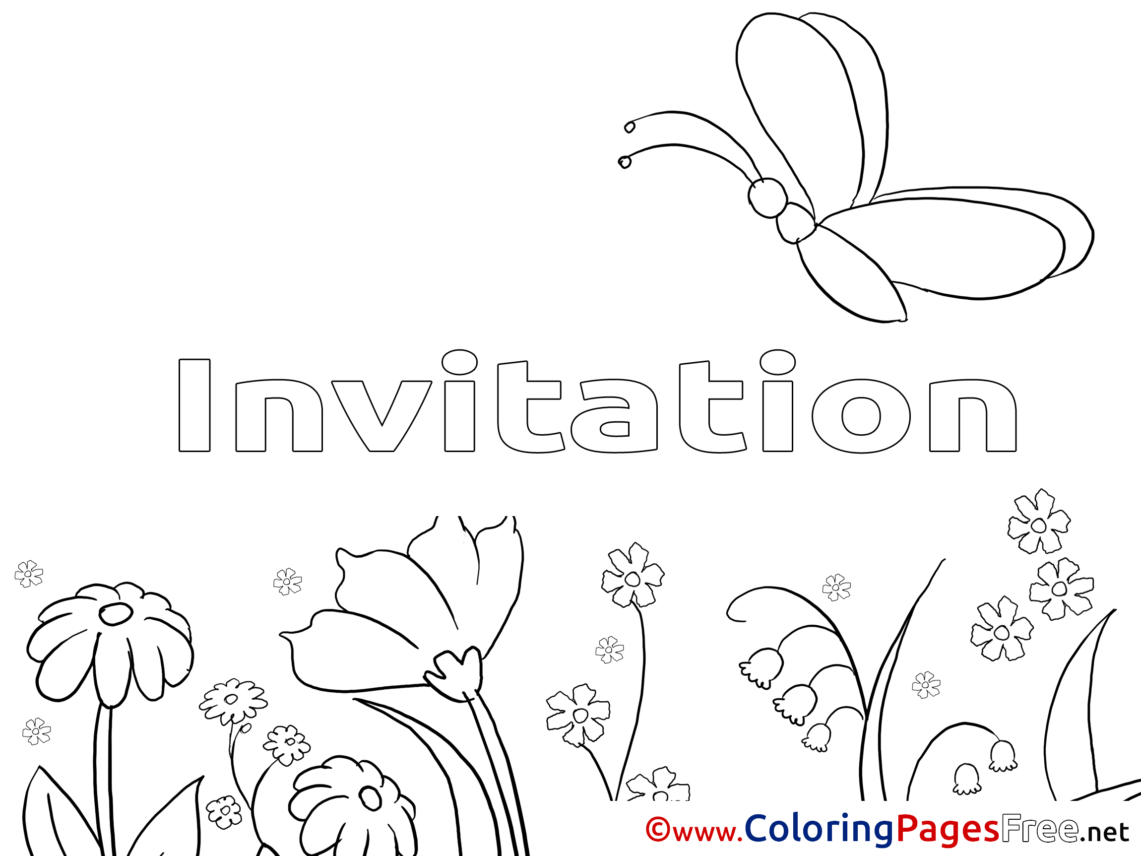 Butterfly free Birthday Coloring Sheets
