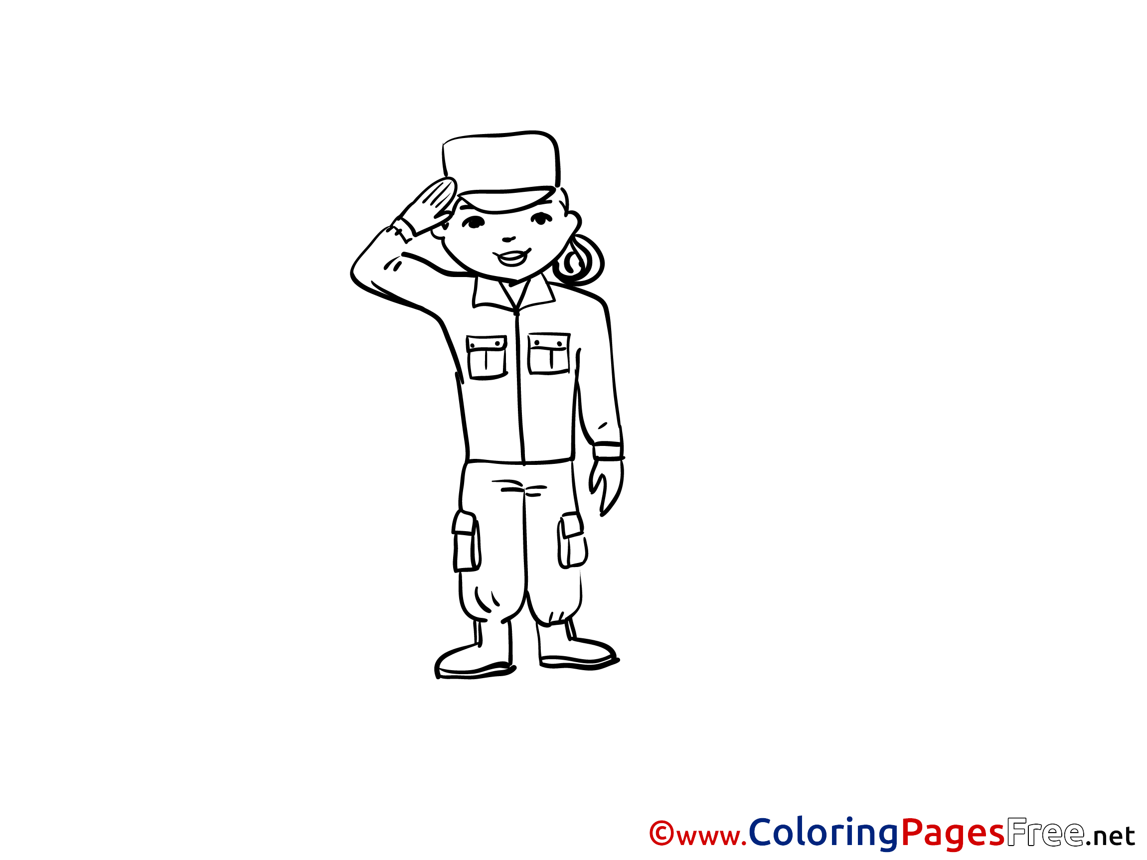 Girl Army Printable Coloring Sheets Download