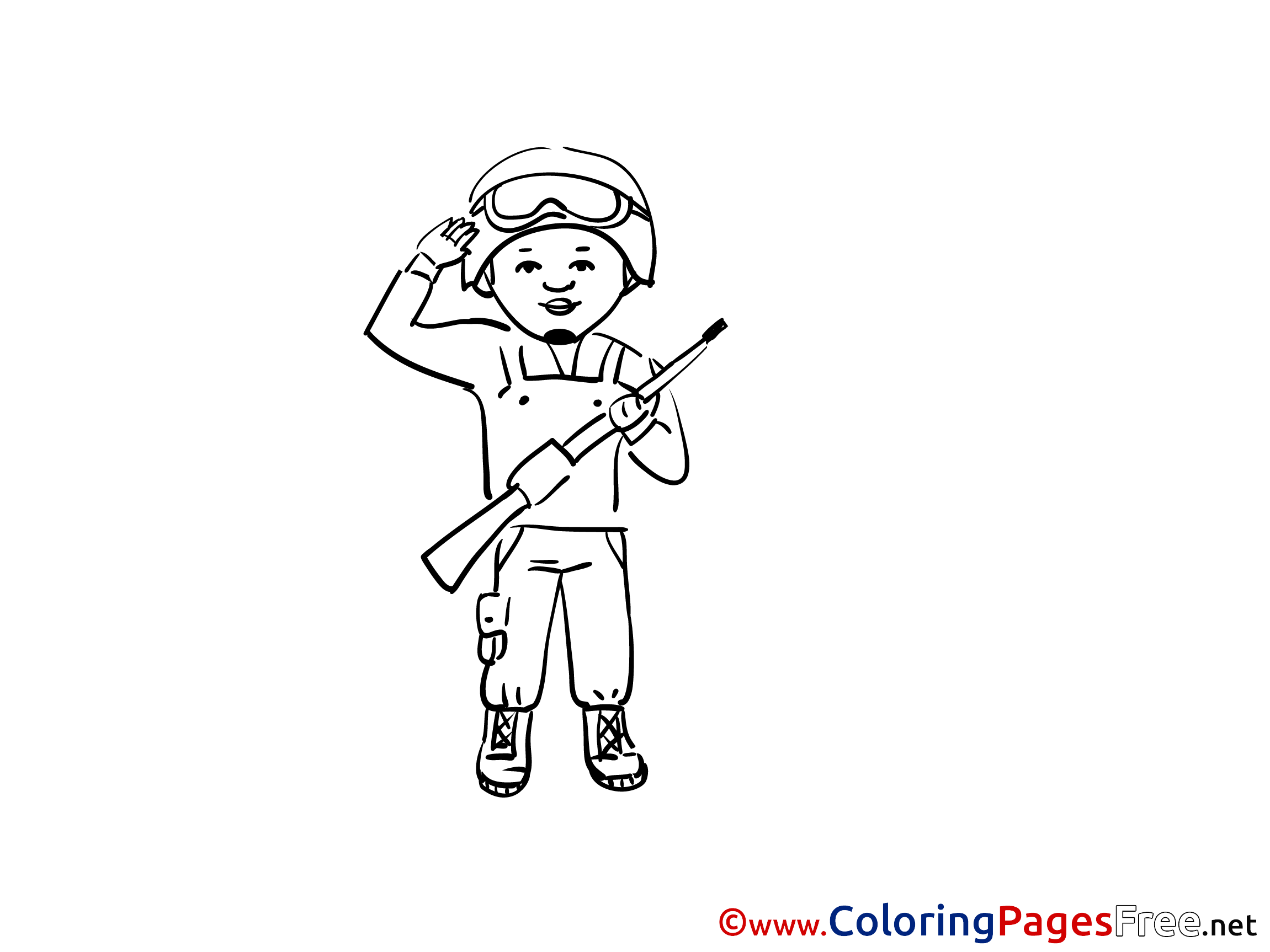 Military Man printable Coloring Pages for free