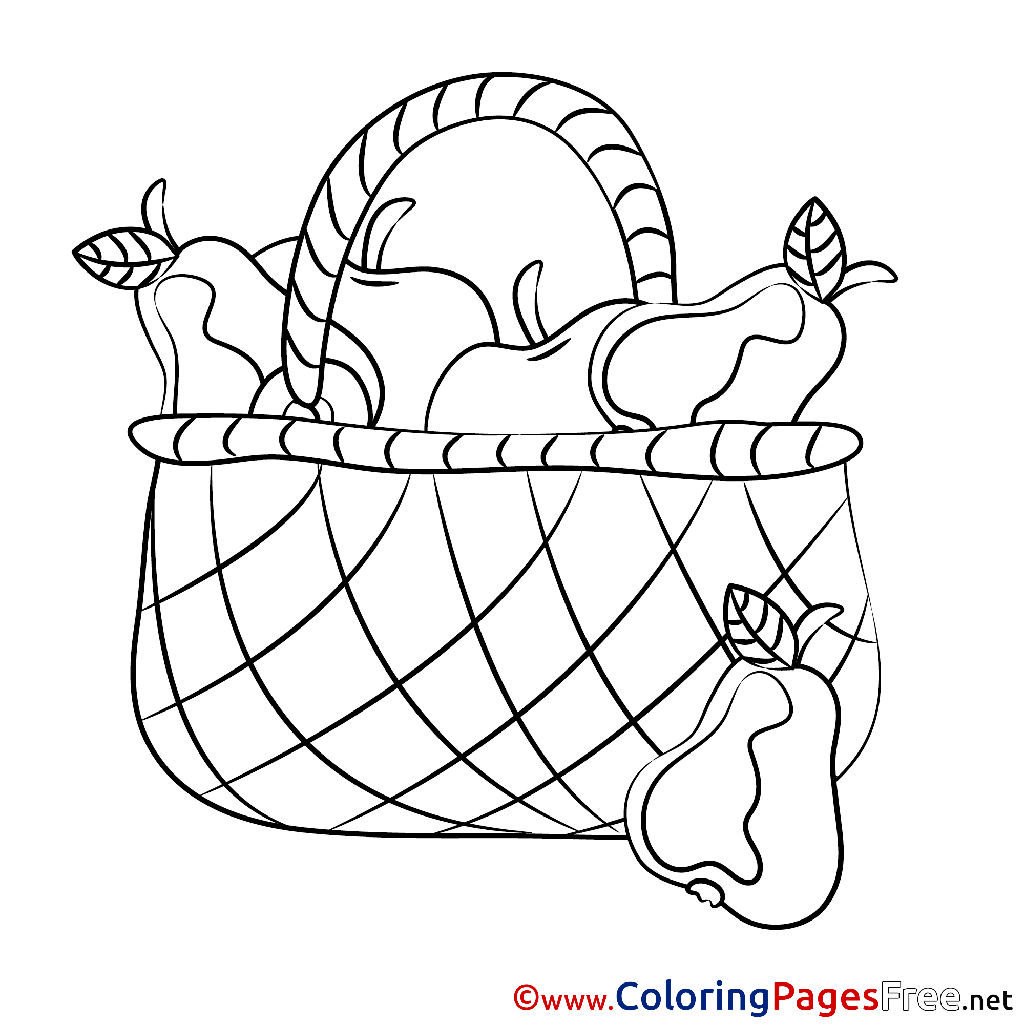 Download Basket Fruits Coloring Sheets download free