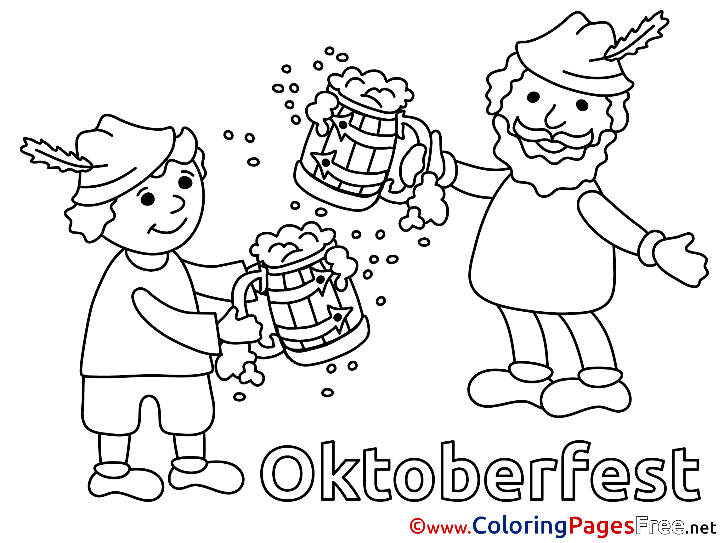 Beer Oktoberfest Free Printable Coloring Sheets